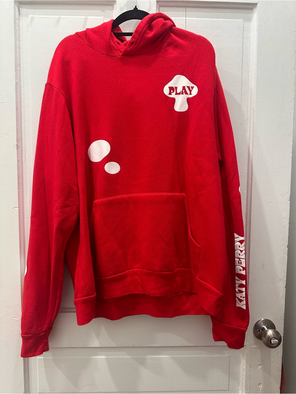 Katy Perry Collections Red Graphic PLAY Crewneck Hoodie